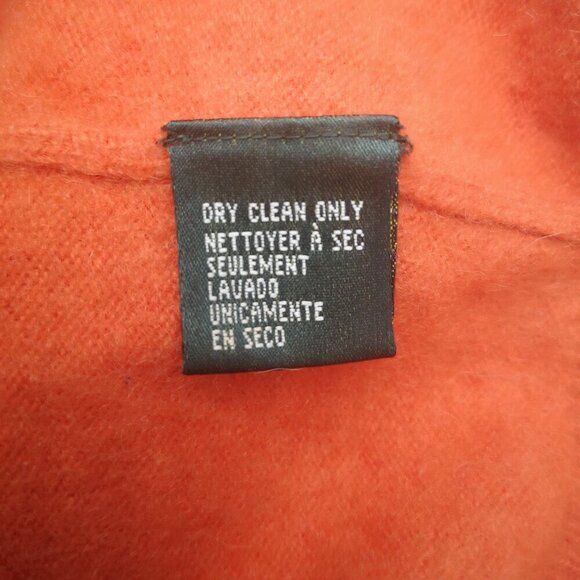 Lauren Ralph Lauren Petite Ladies Size PL Orange 100% Cashmere Turtleneck - Picture 4 of 9